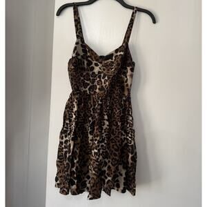 Amanda Uprichard 100% Silk Leopard Corset Sleeveless Mini Dress Medium Made USA